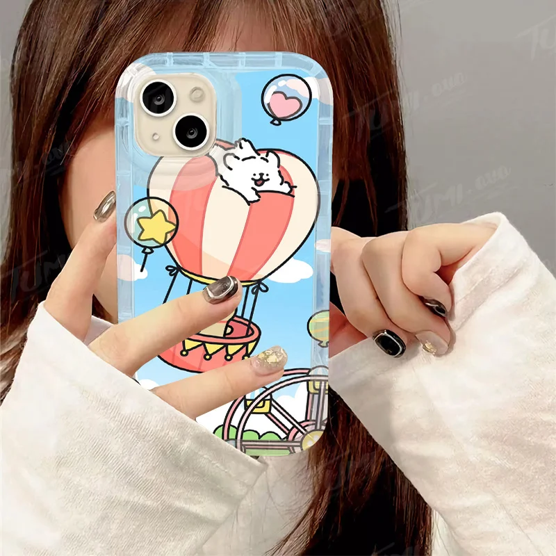 Funda de teléfono con dibujos de cachorros para iPhone, carcasa transparente de silicona a prueba de golpes para modelos 15, 14, 13, 12, 11 Pro Max, XR, XS, X, 8, 7, 6, 6S Plus, SE 2020 - imagen 5