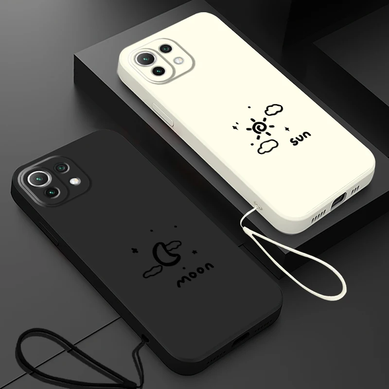 Funda de teléfono con diseño de Luna y sol para Xiaomi Mi 11 12 Lite 10T 11T 12T Pro 13
