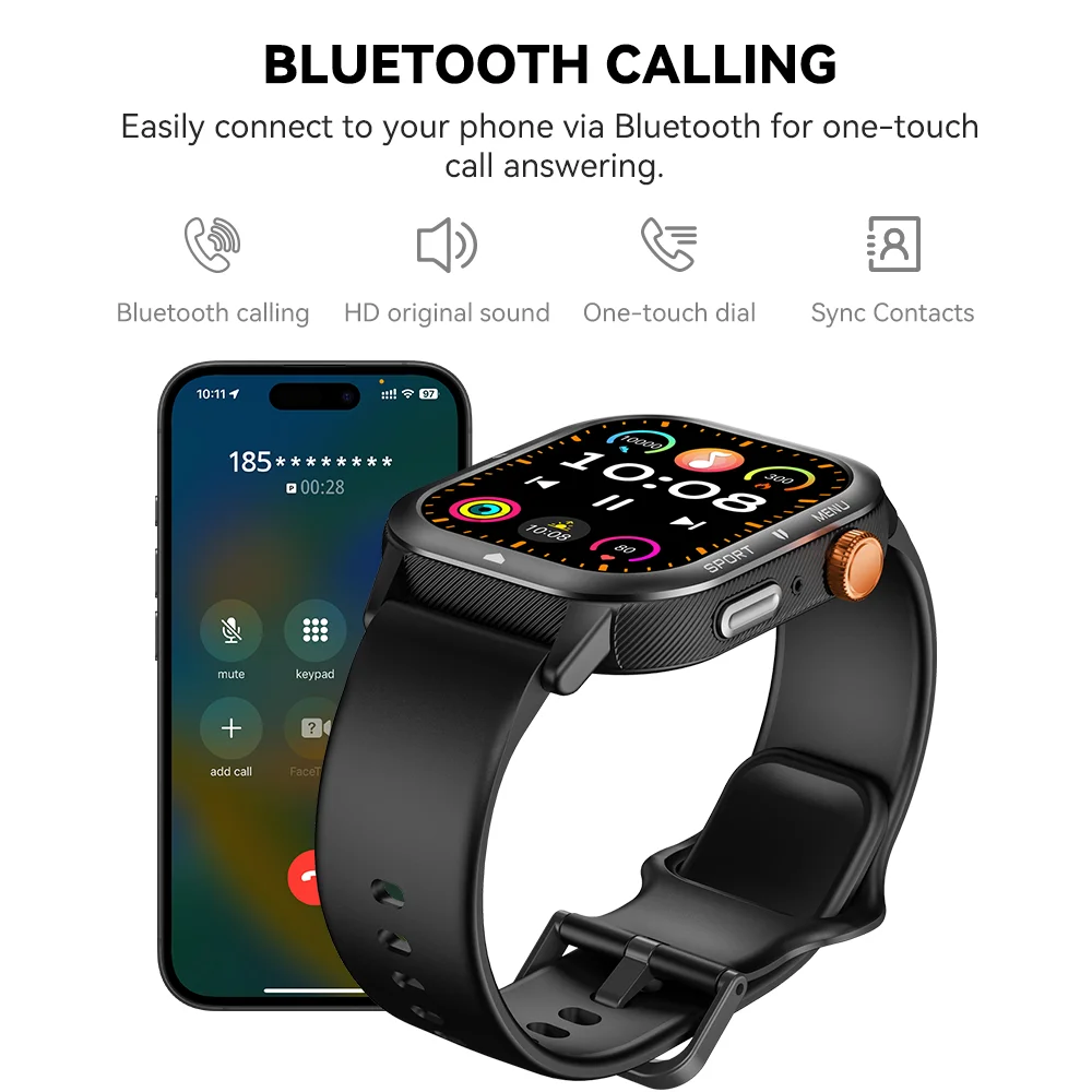 smartwatch CUBOT Reloj inteligente U1, deportivo, resistente al agua, relojes para hombres, reloj para mujer, pantalla ultrafina de 1,93", monitor frecuencia cardíaca, monitor de actividad física y llamadas Bluetooth - imagen 5