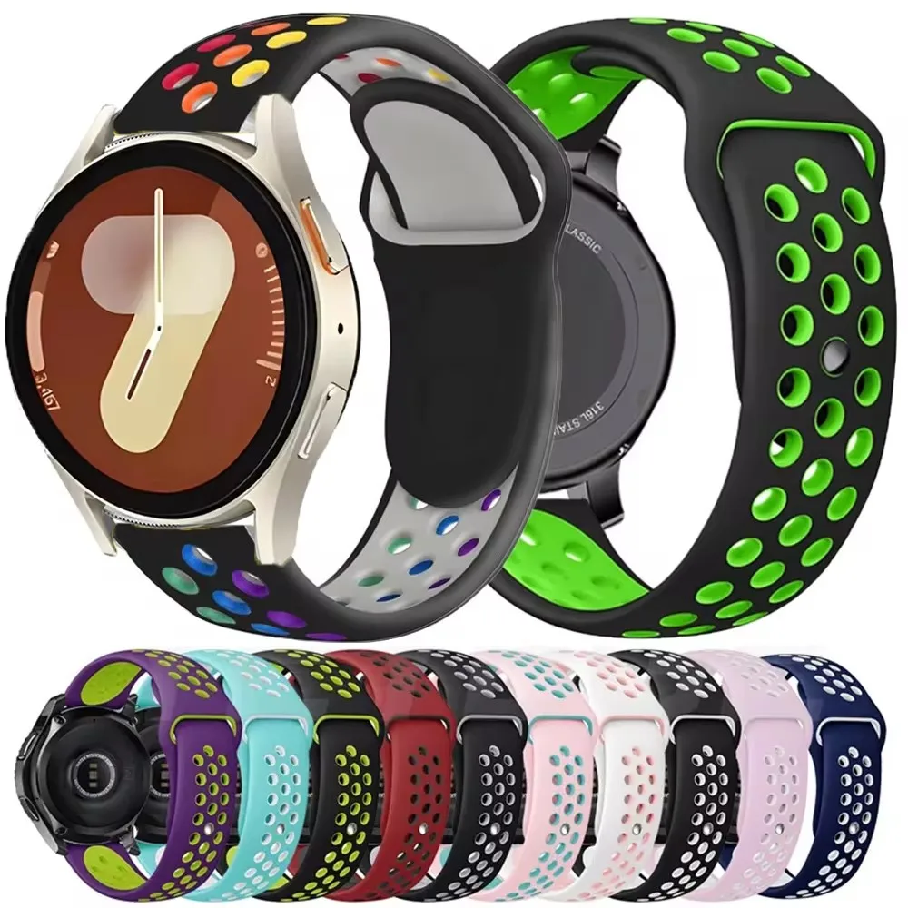 Correa de silicona de 20mm para Samsung Galaxy Watch, 7, 6, 5, 4, 40, 44mm, pulsera deportiva para Galaxy Watch 3, 4, 6, Classic, 5Pro, 45MM, 43, 47MM