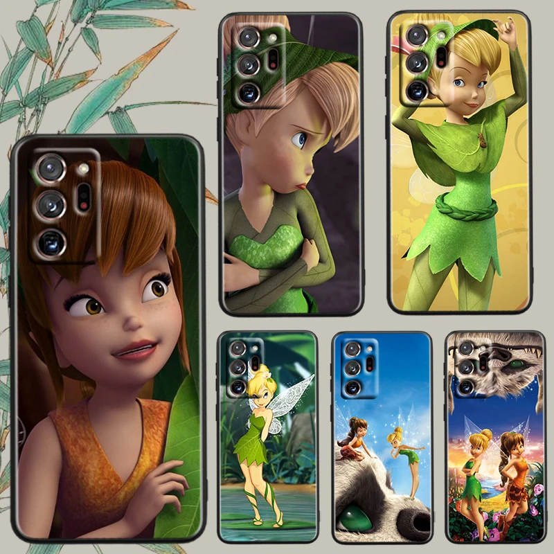 Tinker Bell Disney Design para Samsung Note 20, 10 Ultra Plus, A31, A14, A12, A70, A34, A25, A04, A05, A15, A24, 5G, funda negra de TPU