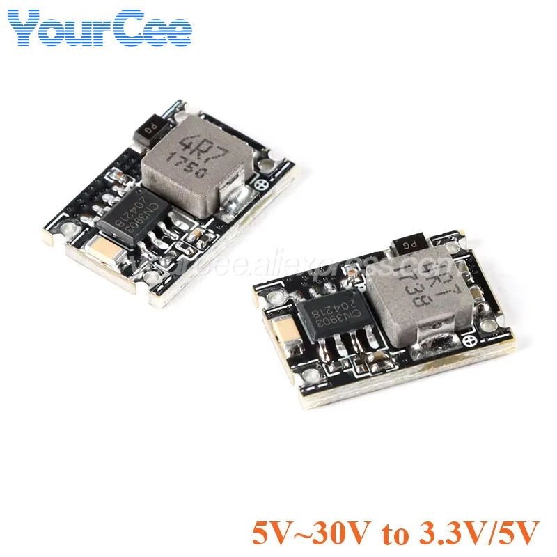 10 uds/1pc 3A Mini DC-DC módulo de placa convertidora reductora 5V-30V a 3,3 V 5V DC regulador de voltaje placa PCB módulo de alimentación - imagen 2