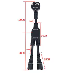 Cable Alimentación Schuko CEE 7/7 a IEC C13 Divisor en Y 1,5 m