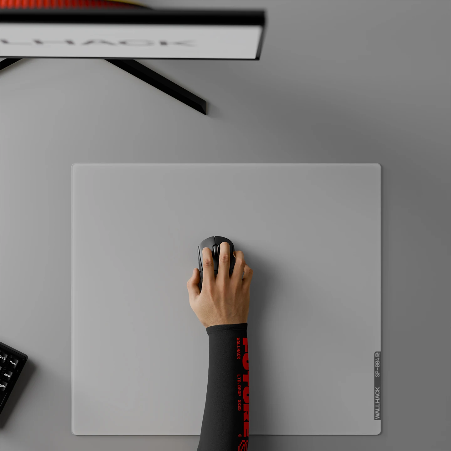 WALLHACK4.0 DRIFT SORA alfombrilla de ratón de cristal para juegos nivel Esports vidrio templado velocidad suave alfombrilla de ratón deportes electrónicos mangas de hielo originales - imagen 5