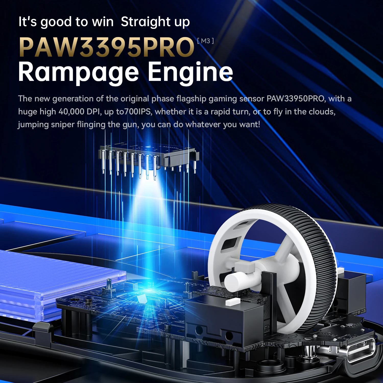 MAMBASNAKE M3 39g SUPERLIGHT Ratón inalámbrico para juegos con cable de ratón en espiral, sensor PixArt PAW3395PRO, 40K DPI, microinterruptor Omron - imagen 5