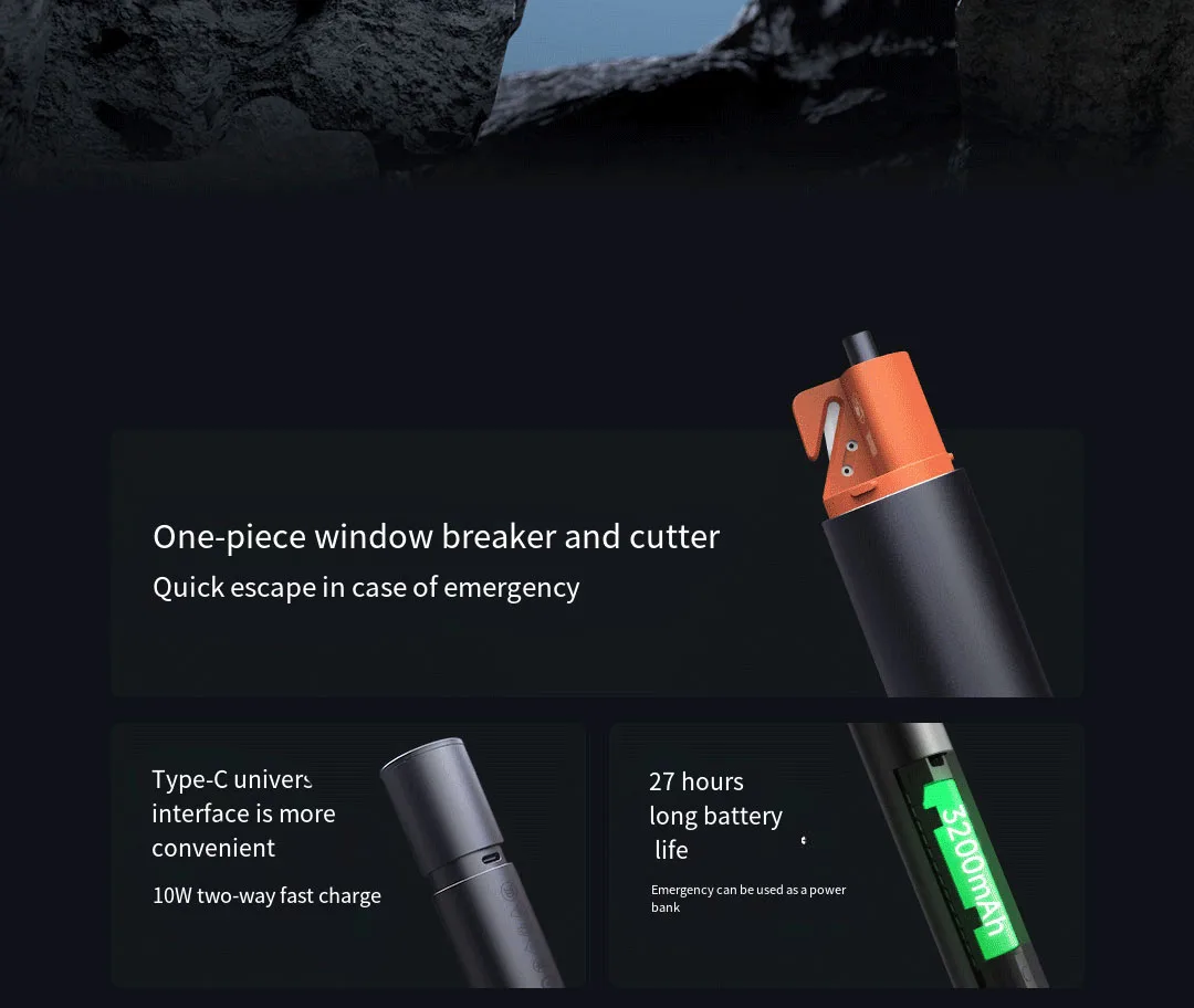 Xiaomi Mijia-linterna Led inteligente para exteriores, cortador portátil multifuncional para coche, luces variables fuertes, Powerbank tipo c - imagen 4