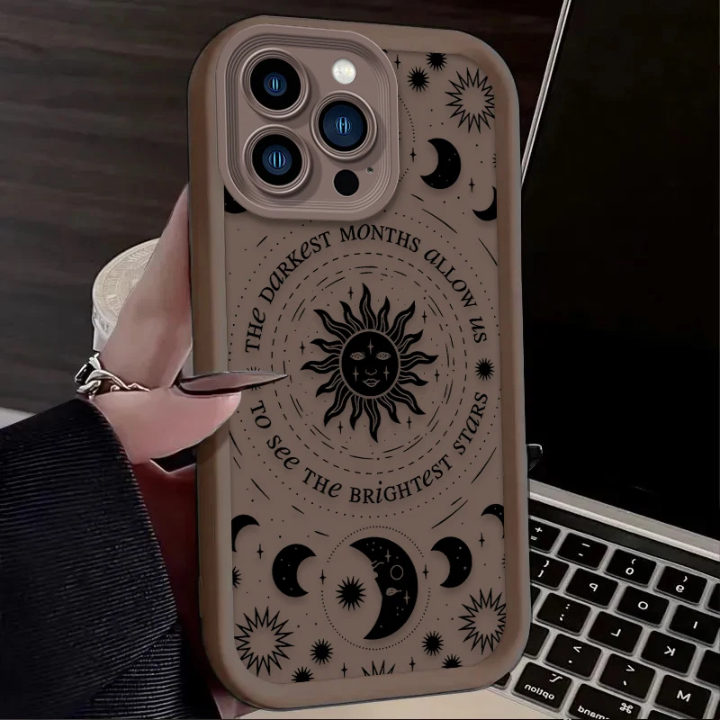 Funda de teléfono con diseño de sol y luna para Oppo Reno12 11 10 Reno8 Reno7 Reno6 Z T F Pro Plus 4G 5G, funda trasera suave de TPU - imagen 2