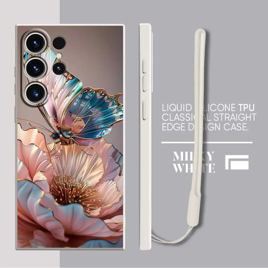 Funda de teléfono suave para Samsung Galaxy S22 Ultra S23 S25 Edge S24 FE Note 20 10 Ultra S21 Plus S20 flores de mármol de moda - imagen 3