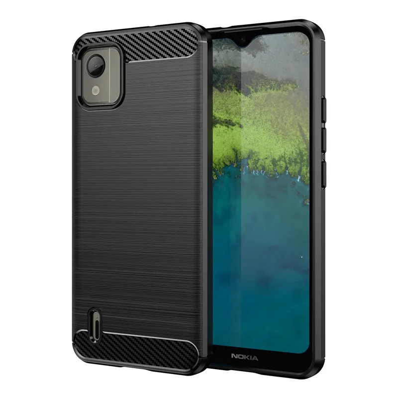 Funda de silicona a prueba de golpes para Nokia C110, cubierta de fibra de carbono de 6,3 pulgadas para Nokia C110, C100, C200, C300, C32, C31 - imagen 2