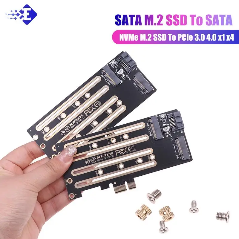 Agregar tarjetas NVMe M.2 SSD a PCIe 3,0 4,0 X1 X4, SATA M.2 SSD a SATA adaptador de doble propósito con soporte adaptador PCIE a M2/M.2