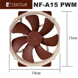 Ventiladores Noctua NF-A15 PWM, 150x140x25 mm, 1200 rpm, 19,2 dBa, marco redondo de 140 mm con ventiladores de rendimiento de 150 mm de ancho, ventiladores para case de computadora.