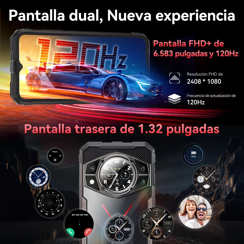 Cubot KINGKONG AX, Smartphone rugerizado ultrafino Android 14, Helio G99, 24GB RAM(12+12GB), 256GB ROM, pantalla 120Hz, 100MP, NFC - imagen 4
