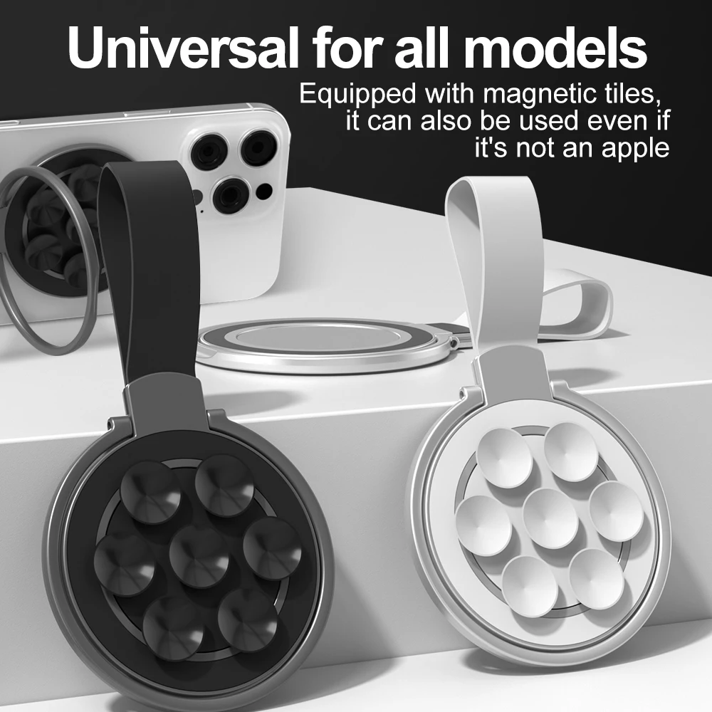 2025 Soporte para teléfono MagSafe de doble cara para iPhone 15/16/17, plegable 360 °   Soporte giratorio con imán fuerte y soporte para agarre de dedo - imagen 4