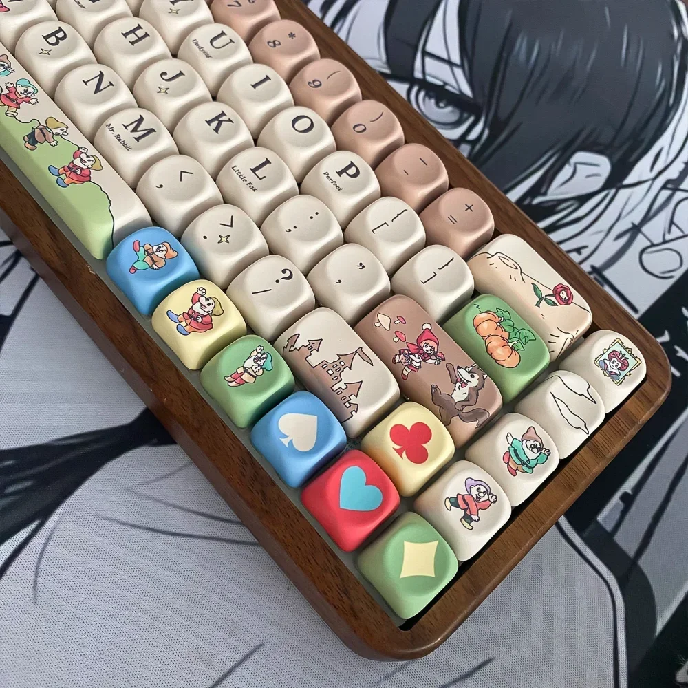 Juego de teclas MOA de 129 teclas, tinte PBT, tapa de tecla de Anime, cuento de hadas adecuado para juegos, accesorio de teclado mecánico, interruptor Mx - imagen 4