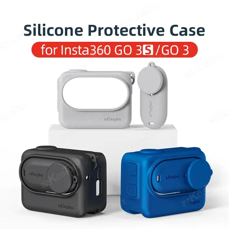 Funda de silicona para Insta360 GO 3S, cubierta protectora para Cámara de Acción Insta 360 Go3S con accesorios de película protectora de lente