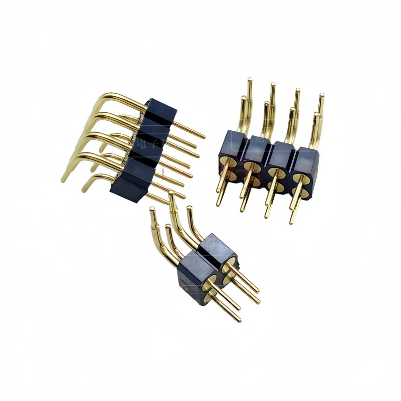 Pasadores redondos de doble punta chapados en oro con paso de 2,54 MM/2,0 MM, tipo de inserción curva de 90 grados, conector 2*2P, 2*3P, 2*4P, 2*5P-2*40P - imagen 4