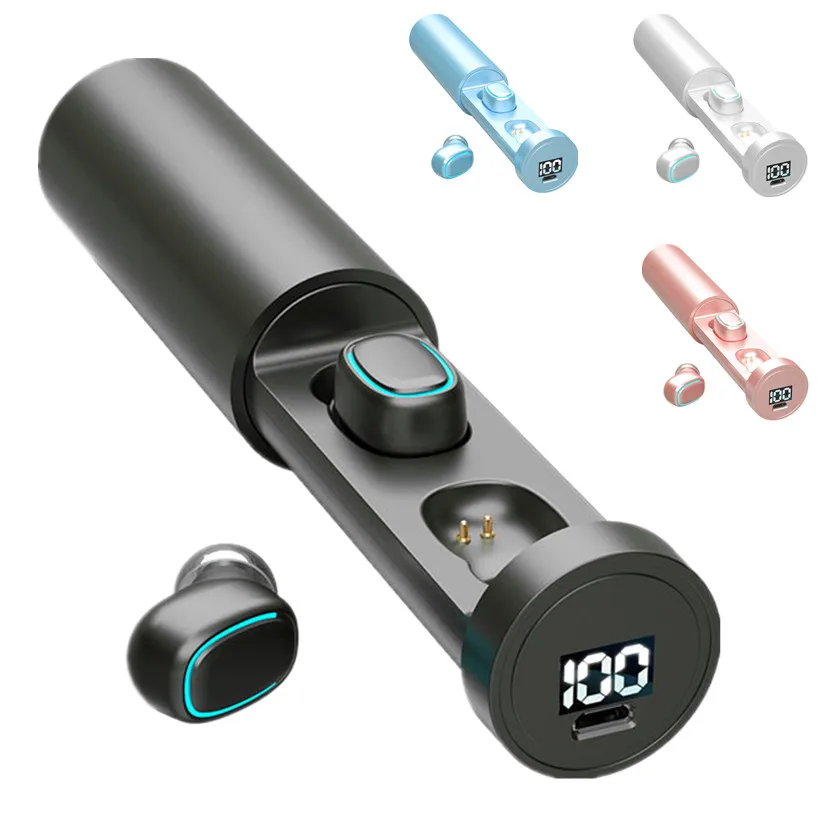 Auriculares TWS con Bluetooth 202, cascos inalámbricos HIFI con Control táctil, pantalla LED, deportivos, resistentes al agua, con micrófono