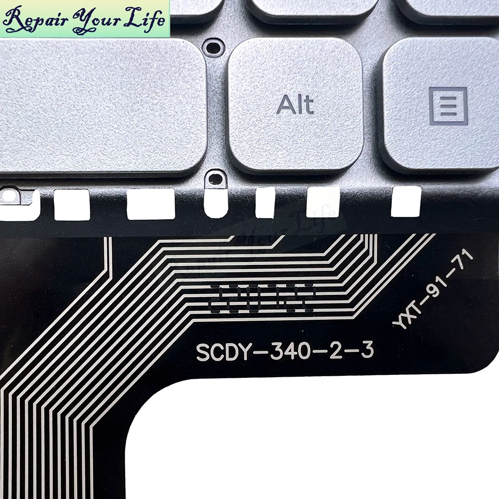 Teclado retroiluminado para portátil Inglés de EE. UU. para Azerty AZ-1511 YXT-91-71 SCDY-340-2-3 retroiluminación teclas plateadas Teclado nuevo - imagen 5