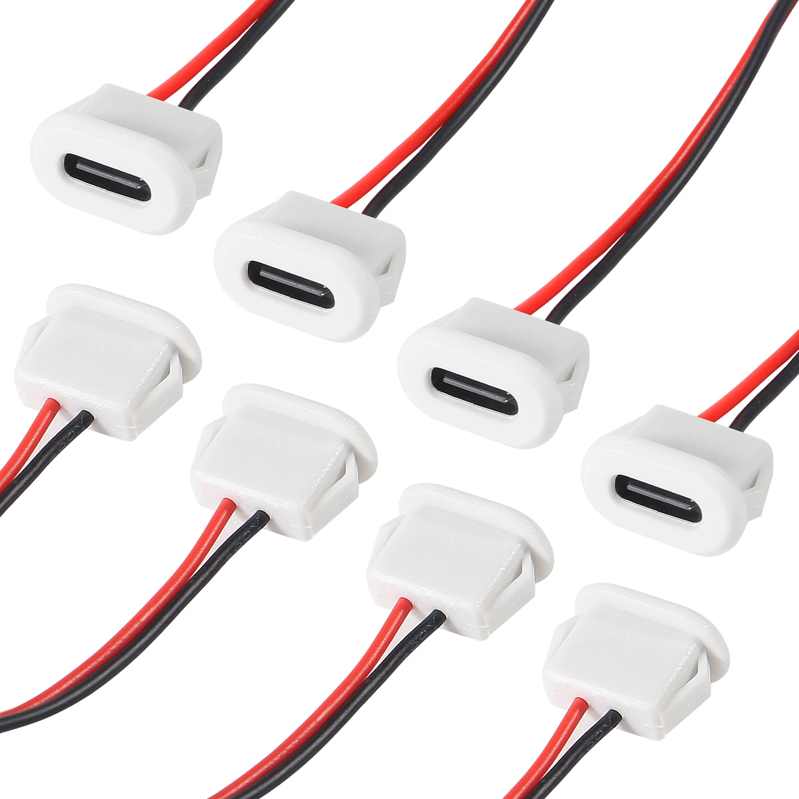 Cable de alimentación de 2 pines, Conector de extensión de 5 piezas tipo C hembra, resistente al agua, conector de USB-C a 2 pines, abierto - imagen 3