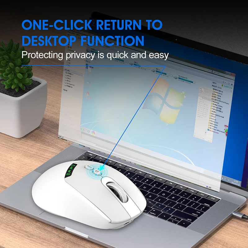 Ratón inalámbrico para juegos T02 Pro, pantalla OLED inteligente, conectividad de modo dual, diseño ultrasilencioso para PC y portátil - imagen 5