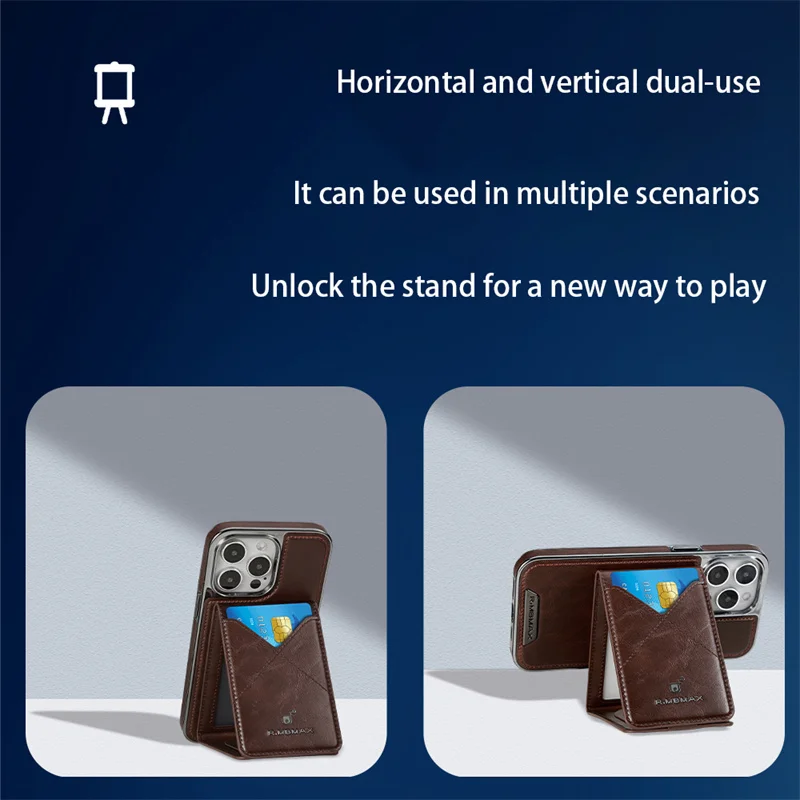 Funda magnética de cuero genuino para iPhone 12, 13, 14, 15 16 Pro Max Plus, funda desmontable para teléfono, tarjetero Magsafe 2 en 1 - imagen 5