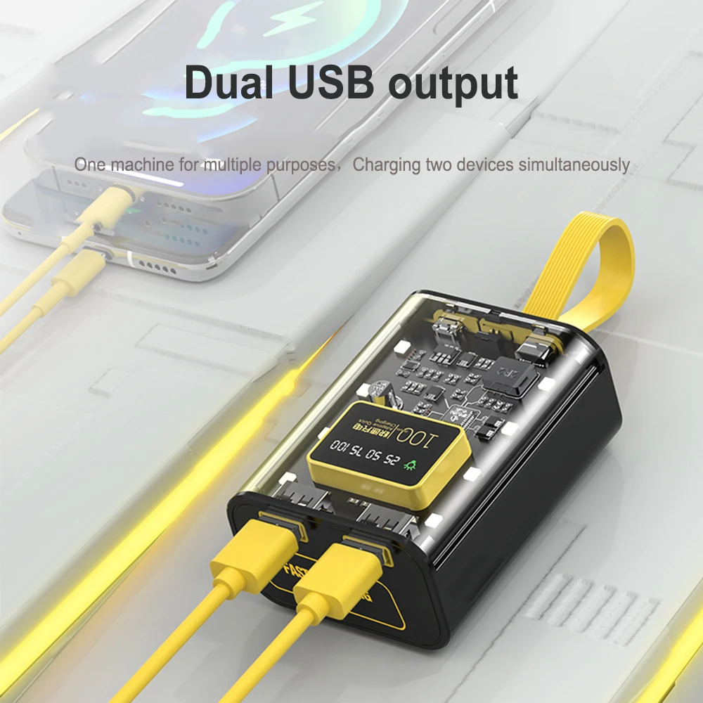 Fundas para banco de energía, caja de almacenamiento de batería, pantalla Digital grande, luz nocturna, carcasa de carga USB Dual para iPhone y Xiaomi, bricolaje, 18650 - imagen 4