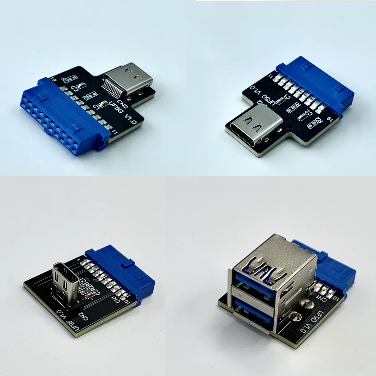 Placa adaptadora USB 3,0 de 19 pines, placa base de PC de 5Gbps, conversión de 19P a conectores de enchufe de puerto hembra USB A doble tipo C - imagen 2