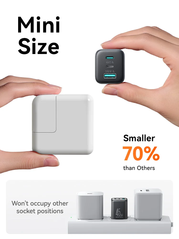 Joyroom 45W USB C/L/A cargador Mini cargador de pared adaptador UE Reino Unido cargador de teléfono para iPhone auricular cargador de teléfono móvil TO1 - imagen 2