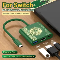 Base de conexión USB-C para Switch OLED, Steam Deck e iPad