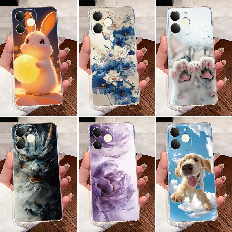 Para Realme Note 70 70T Narzo 80 Lite RMX5313 lujo lindo Cool niños niñas transparente TPU funda trasera de silicona suave para teléfono