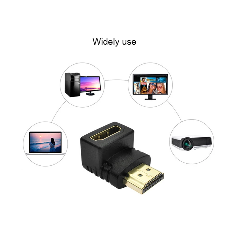 Adaptador HDMI macho a hembra compatible con HDMI, convertidor extensor compatible con HDMI, 90 grados, ángulo de 270 grados, HDTV - imagen 5