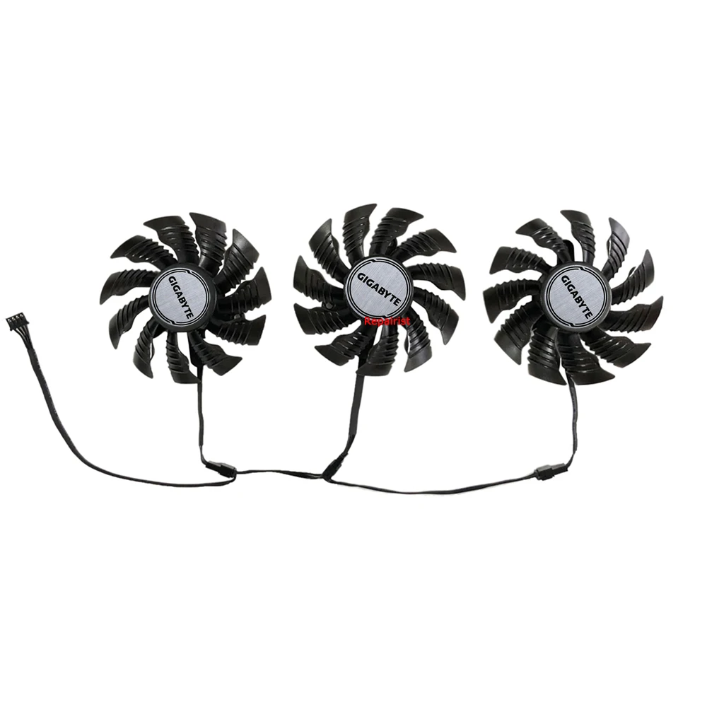 Ventilador de tarjeta gráfica, Enfriador de GPU, para Radeon GIGABYTE AORUS RX 5700 XT 5700XT 8G, refrigeración de tarjetas de vídeo VGA, 82MM,PLA09215S12H, Juego de 3 piezas