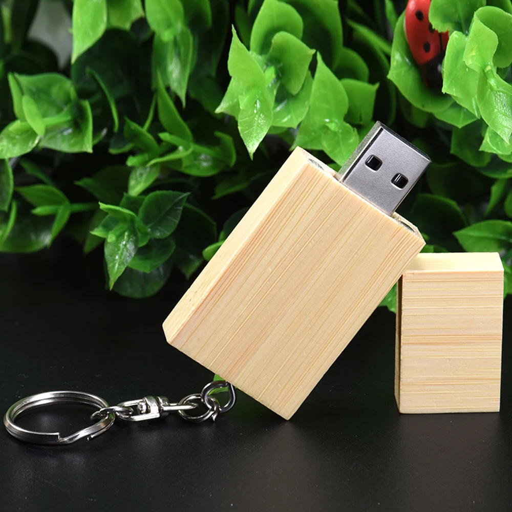 Unidad Flash USB de madera, memoria Rectangular, llavero, unidad de bolígrafo, regalo creativo de boda/niños, memoria USB colorida de 64GB y 32GB - imagen 2