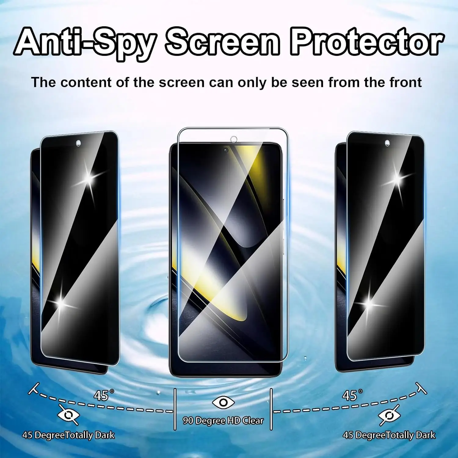 Para Xiaomi POCO F6/F6 Pro 5G Privacidad Vidrio Templado 2 Piezas Protector de Pantalla 9H - imagen 4