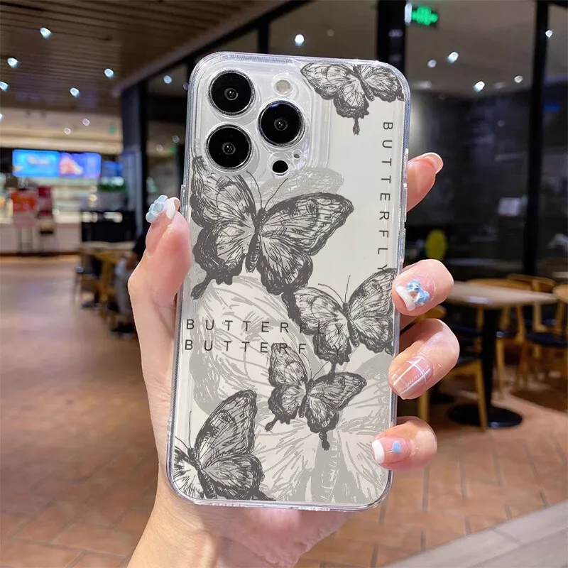 Funda de mariposa Retro transparente para Samsung Galaxy A56 A55 A54 A35 A36 A26 A16 A15 A14 A34 A53 S25 S24 S23 Ultra Plus S20 S21 S24 FE - imagen 5