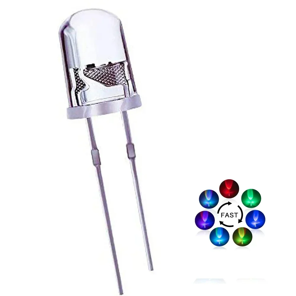 50/100 Uds. Diodos LED transparentes de 3MM/5MM coloridos parpadeantes rápidos y lentos F3 F5 luces DIP Kit de diodos electrónicos Diy - imagen 5
