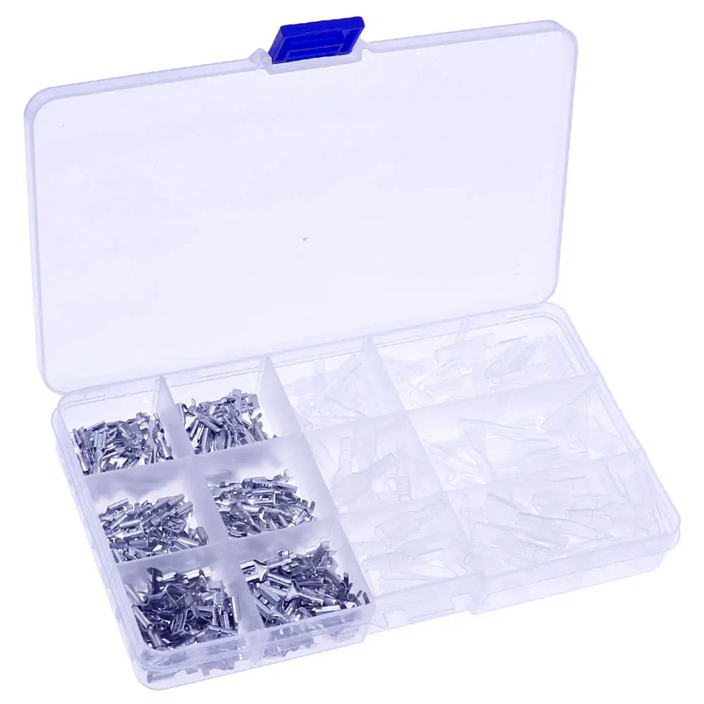 300 unids/lote 2,8 4,8 6,3 enchufe de inserción conector de Terminal de cable enfundado con resorte Kit de aislamiento de Terminal prensado en frío - imagen 2