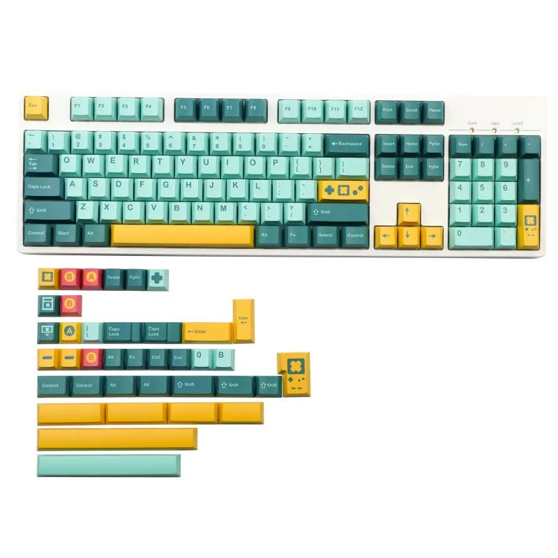 GMK-teclas retrofundidas, teclas PBT de 5 lados para sublimación, perfil Cherry, Teclado mecánico para interruptor MX, ISO Enter, 142 teclas
