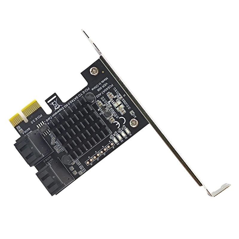 Chi a Mining SATA PCI-E adaptador de 4 puertos SATA 3,0 a PCIe x1 GEN3 tarjeta de expansión SATA 3 III PCI-e PCI Express ASMedia ASM1064 - imagen 4