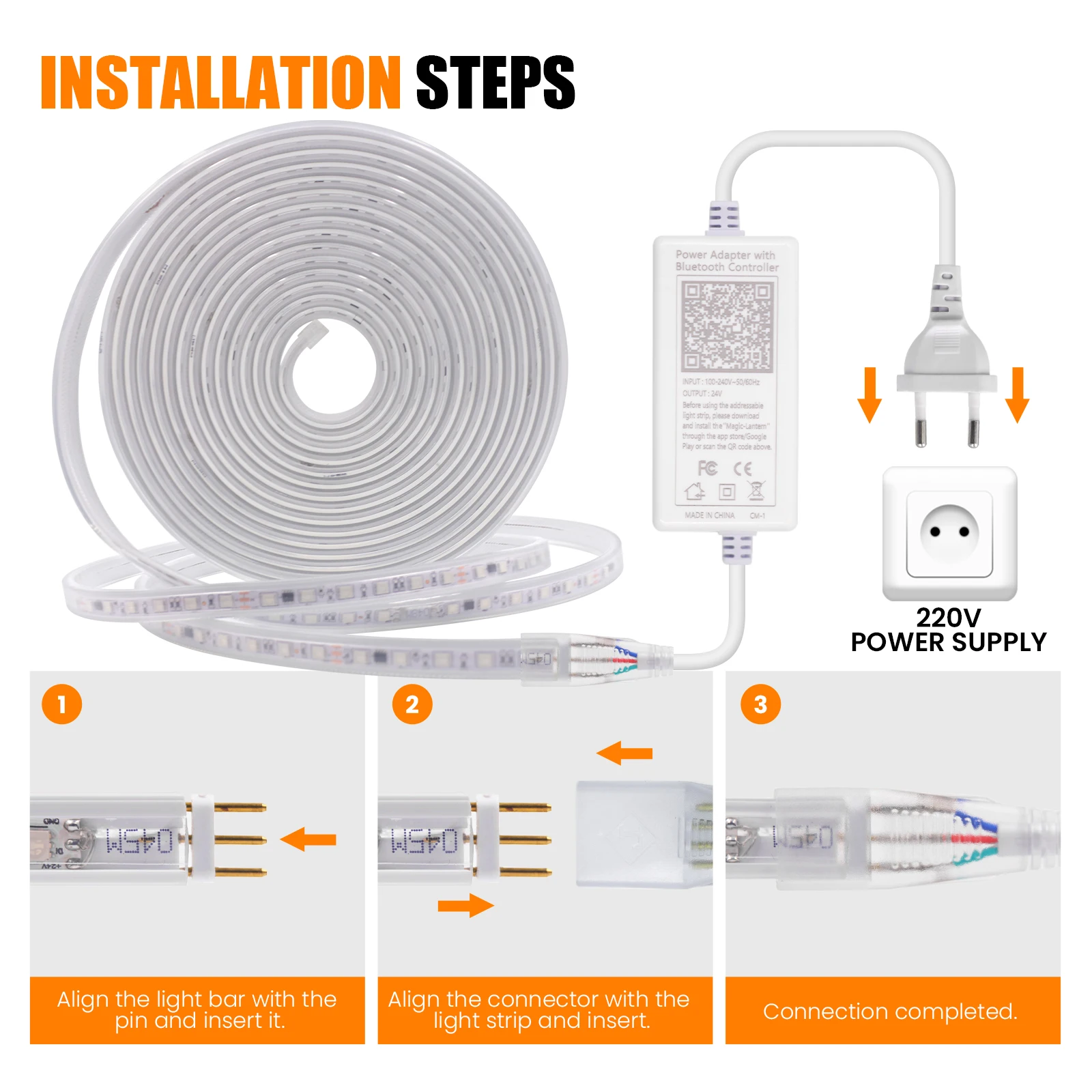 Tira de luces LED WS2811 con Control por aplicación, cinta de luz direccionable con Bluetooth, 24V CC, 5050 RGB, Color de ensueño, IP67, resistente al agua, para decoración del hogar y el jardín - imagen 4