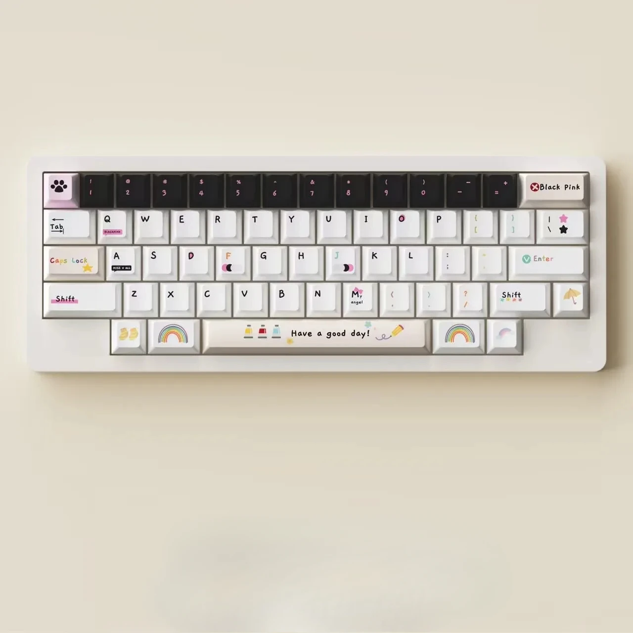 Juego de teclas con tema de estética de Color PBT 147, teclas originales personalizadas hechas a mano con perfil de cereza para accesorios de teclado mecánico - imagen 3