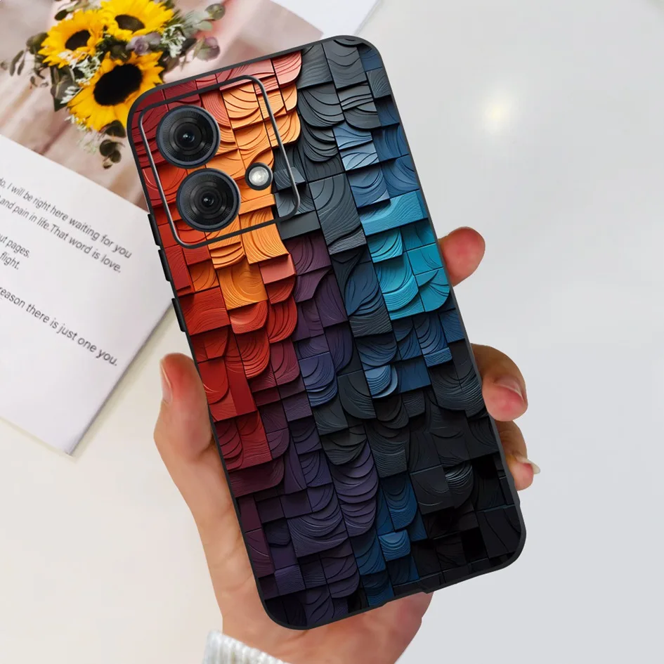Funda trasera delgada de silicona suave a prueba de golpes para Motorola Moto G84 G54 5G, funda de moda, flor, mariposa, parachoques - imagen 2