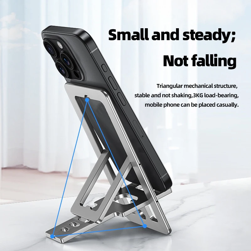 Soporte para teléfono, soporte para tableta perezosa de escritorio, soporte de mesa ultrafino de aluminio plegable para iPad, Iphone 14, 15 Pro Max, Huawei, Xiaomi - imagen 4