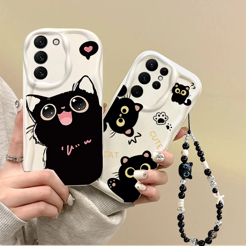Funda con cadena y pulsera de gato para Xiaomi 15T POCO X7 Pro X6 X5 F3 F4 M3 M4 M6 F6 F7 Pro X3 GT 15 Ultra 12 11 Lite 5G NE 12T Couqe - imagen 2