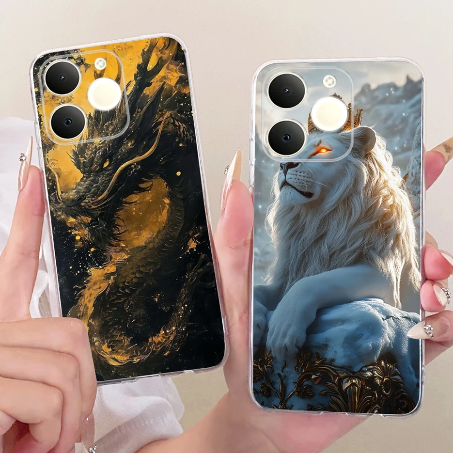 Para Realme Note 70T funda RMX5313 Cool animales flor cubierta pintada suave funda de teléfono delgada para Realme Note 70 Narzo 80 Lite 4G bolsas - imagen 4