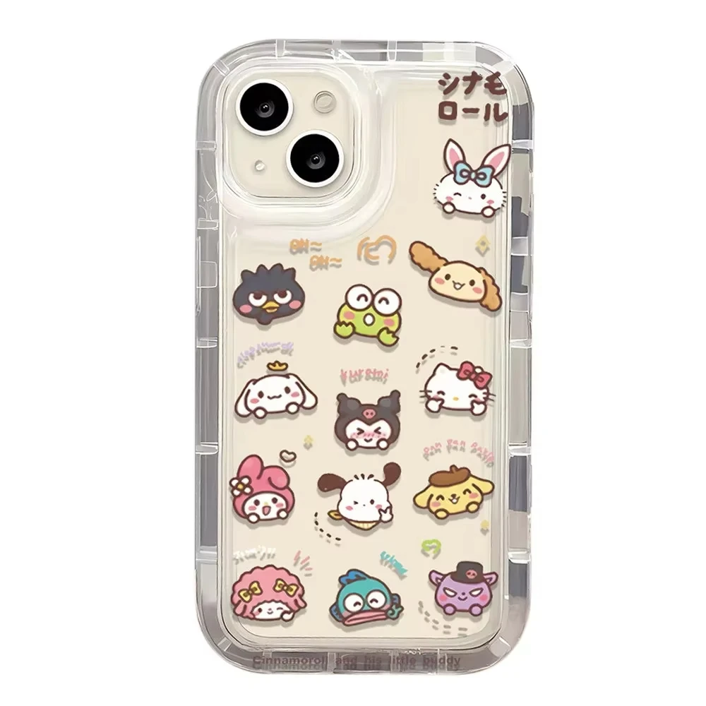 Sanrio Hello Kitty Cinnamoroll funda de teléfono para iPhone 16 15 14 13 12 11 Pro Max X XR XS 7 8 Plus funda transparente de silicona suave - imagen 5