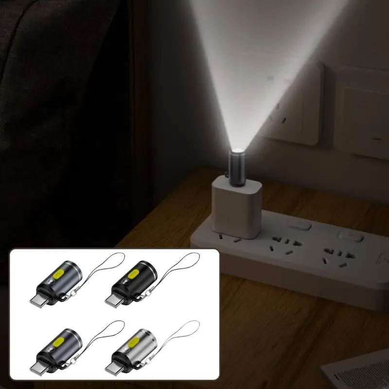 Linterna Mini Tipo C portátil 55kc con alto brillo pequeño LED mini antorchas LED para acampar y caminar - imagen 3