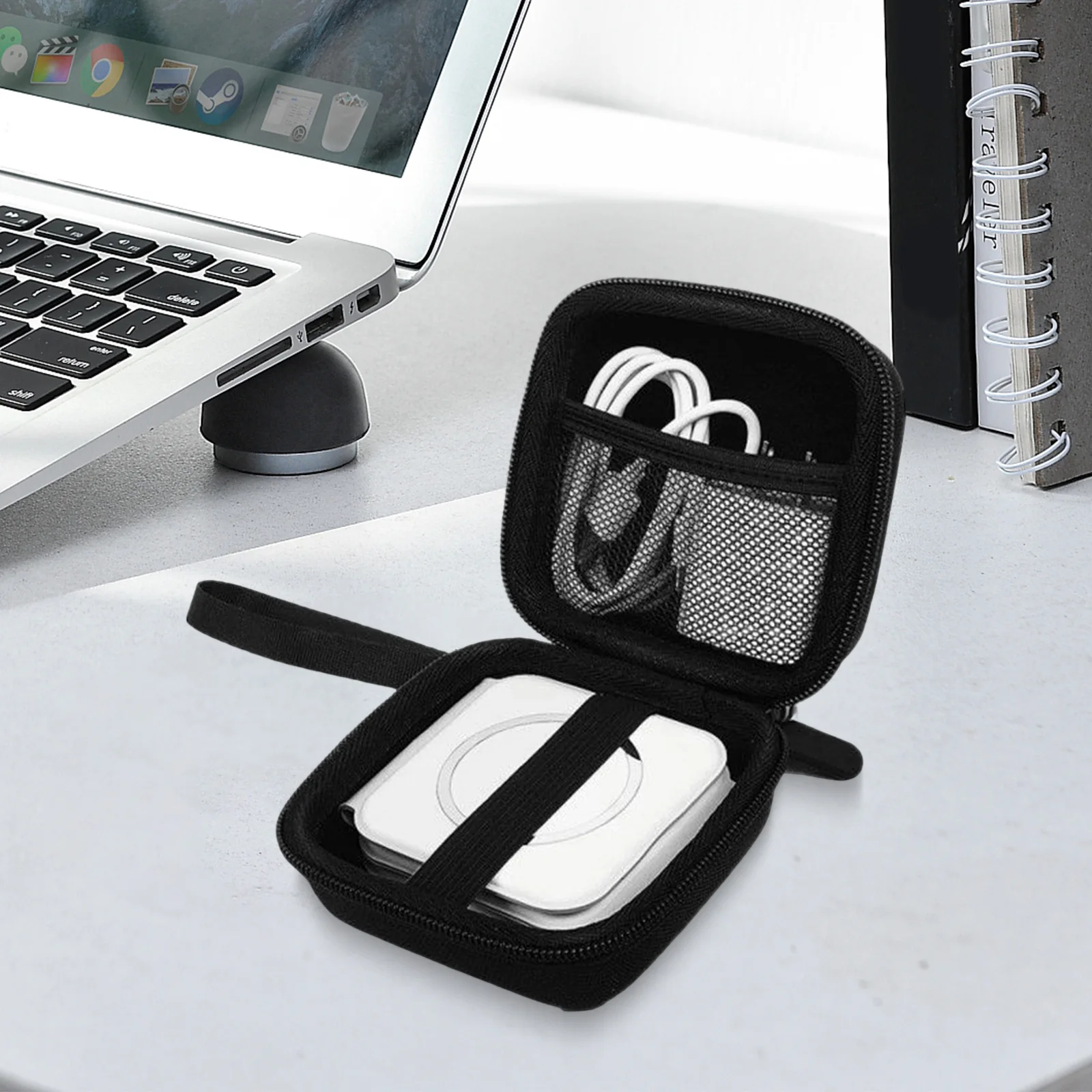 Funda de cargador para Cable cargador, disco duro de teléfono, tarjeta SD USB, organizador de cargador pequeño, bolsa técnica de transporte para accesorios MacBook - imagen 2