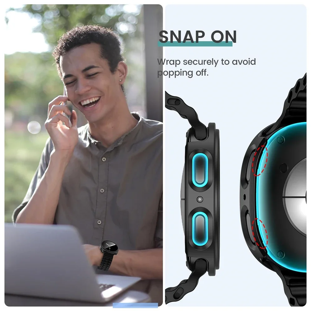 Vidrio templado + funda para Samsung Galaxy Watch 8 44mm 40mm 3Dull PC cubierta protectora de pantalla de parachoques + película reloj 8 Accesorios - imagen 5