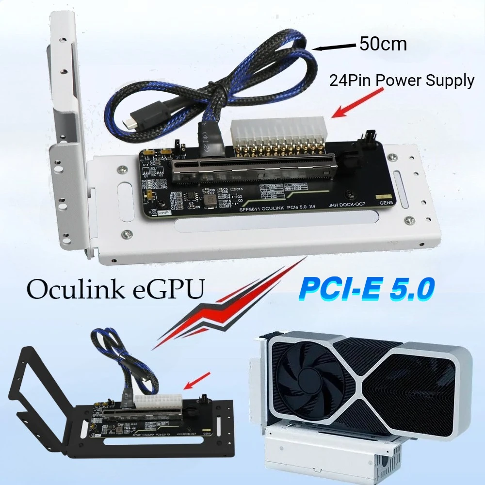 Nuevo PCIE 5,0 X4 eGPU Oculink tarjeta gráfica externa Dock GDP portátil M.2 estación de acoplamiento externa 8611 expansión GPU para juegos - imagen 2